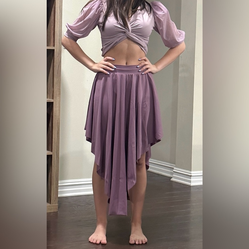 Elegant Mauve Asymmetrical Skirt